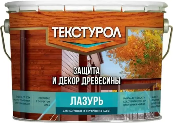 Текстурол Лазурь защита и декор древесины (10 л ) тик