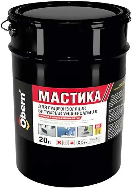 Obern мастика битумная универсальная для гидроизоляции (20 л) №18781