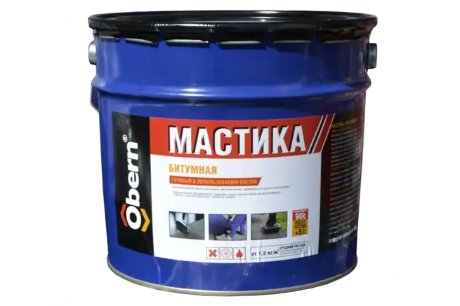 Obern мастика битумная универсальная для гидроизоляции (5 л) №20489
