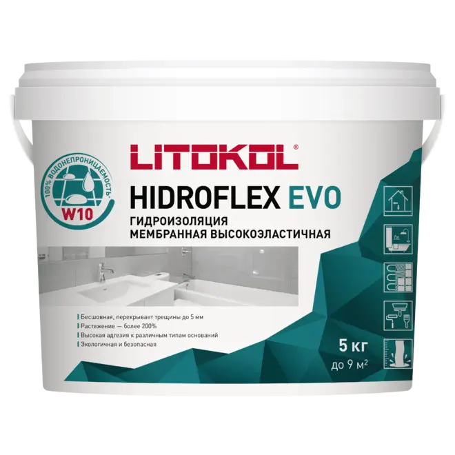 Литокол Hidroflex гидроизоляционный состав (5 кг)