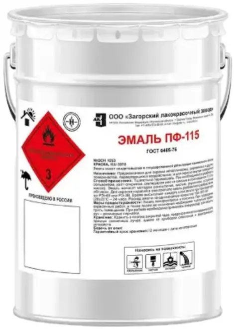 Загорский Лакокрасочный Завод ПФ-115 эмаль (5 кг) серая