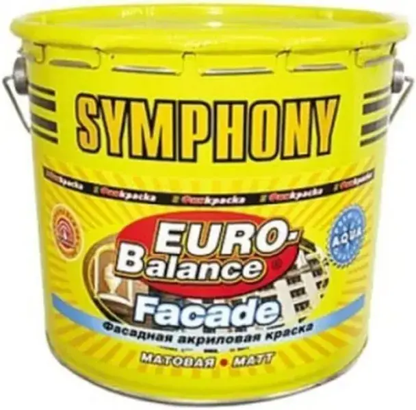 Финкраска Симфония Euro-Balance Facade Aqua фасадная акриловая краска водоразбавляемая щелочестойкая (3 л) бесцветная