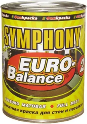 Финкраска Симфония Euro-Balance 2 акрилатная краска для стен и потолков (1 л) ослепительно-белая