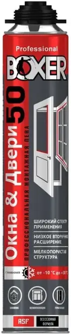 Boxer 50 Окна & Двери пена монтажная профессиональная всесезонная (700 мл Россия)