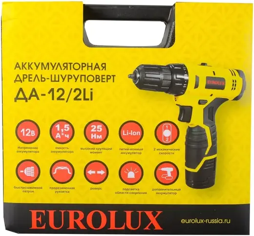 Eurolux ДА-12/2Li дрель-шуруповерт аккумуляторная