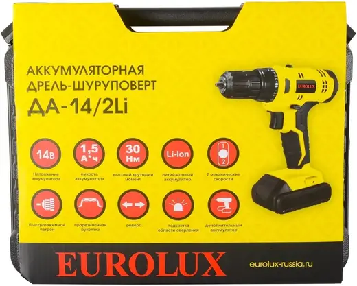 Eurolux ДА-14/2Li дрель-шуруповерт аккумуляторная