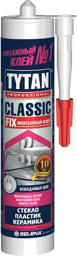 Титан Professional Classic Fix Стекло Пластик Керамика монтажный клей (310 мл) бесцветный