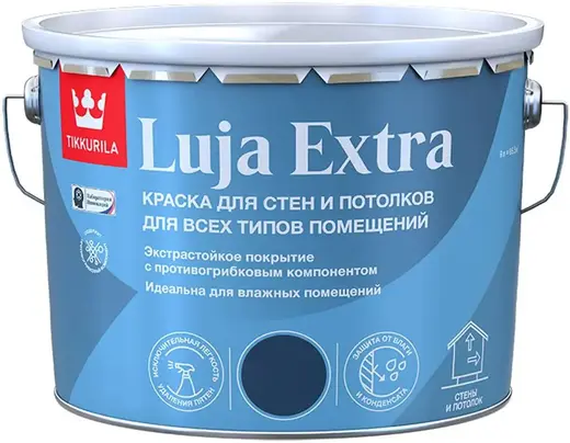 Тиккурила Luja Extra краска для стен и потолков для всех типов помещений (9 л) белая база A полуматовая