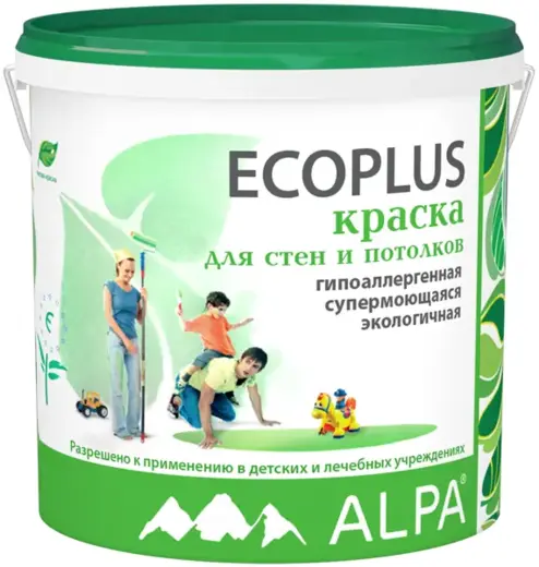 Alpa Ecoplus краска для стен и потолков гипоаллергенная экологичная (2 л) белая