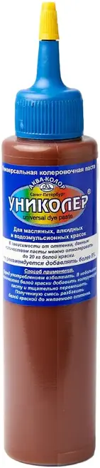 Аква-Колор Униколер универсальная колеровочная паста (100 мл) охра темная