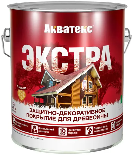 Акватекс Экстра защитно-декоративное покрытие для древесины (2.7 л ) каштан