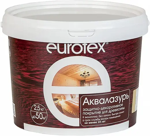 Евротекс Аквалазурь защитно-декоративное покрытие для древесины (2.5 кг ) дуб