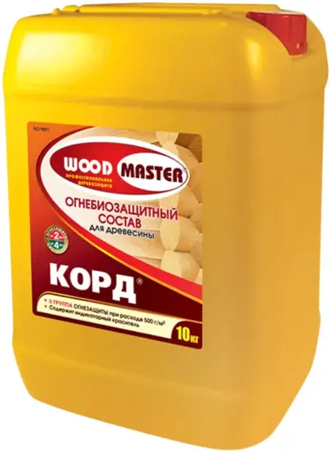 Woodmaster Корд огнебиозащитный состав для древесины (10 кг) малиново-красный