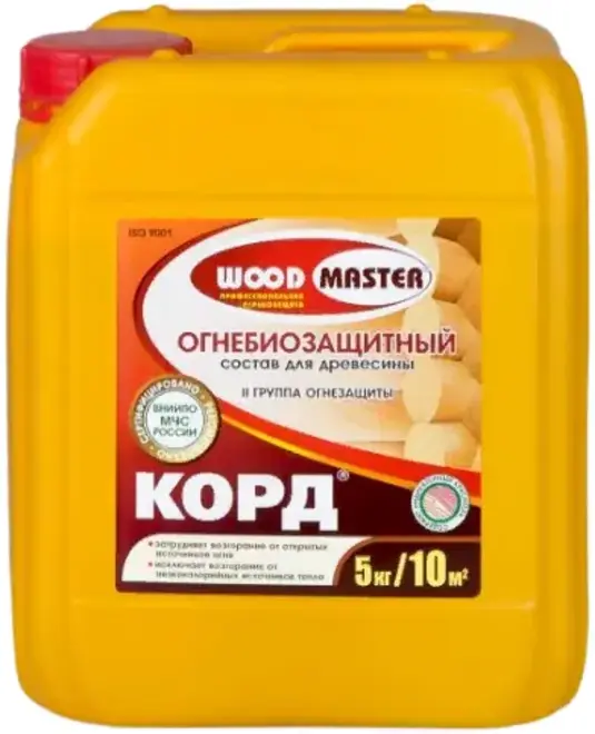 Woodmaster Корд огнебиозащитный состав для древесины (5 кг)