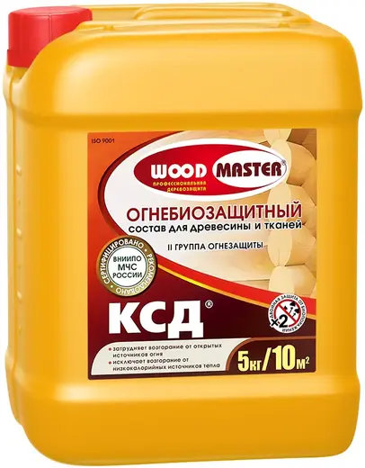 Woodmaster КСД огнебиозащитный состав для древесины и тканей (5 кг)