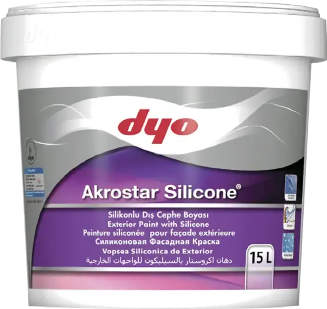 DYO Akrostar Silicone краска фасадная акрил-силиконовая (15 л) прозрачно-белая база B