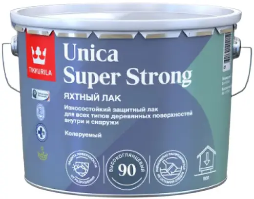 Тиккурила Unica Super Strong 90 износостойкий высокоглянцевый уретано-алкидный яхтный лак (9 л)