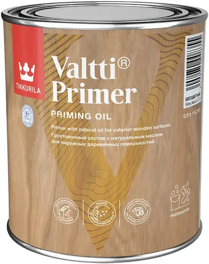 Тиккурила Valtti Primer грунтовочное масло для наружных деревянных поверхностей (900 мл)