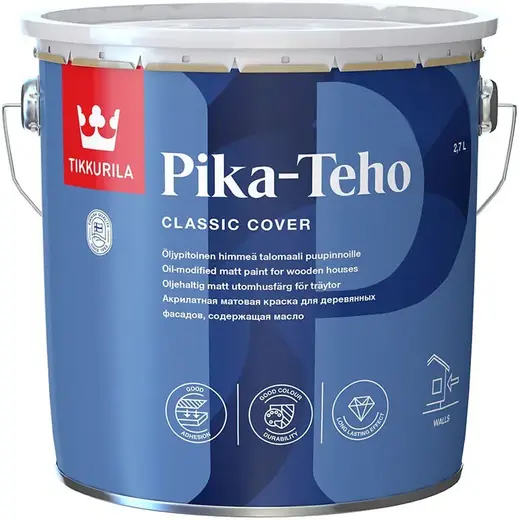 Тиккурила Pika-Teho акрилатная матовая краска содержащая масло (2.7 л) белая