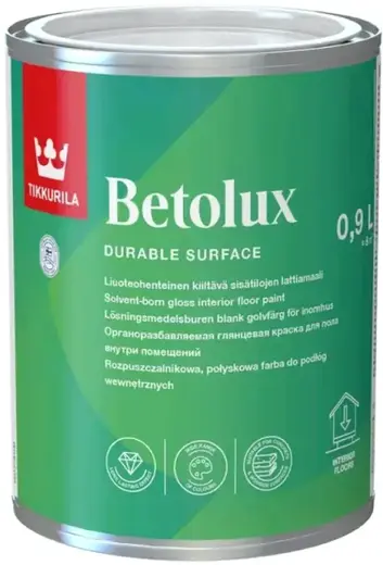 Тиккурила Betolux органоразбавляемая краска для полов глянцевая (900 мл) белая