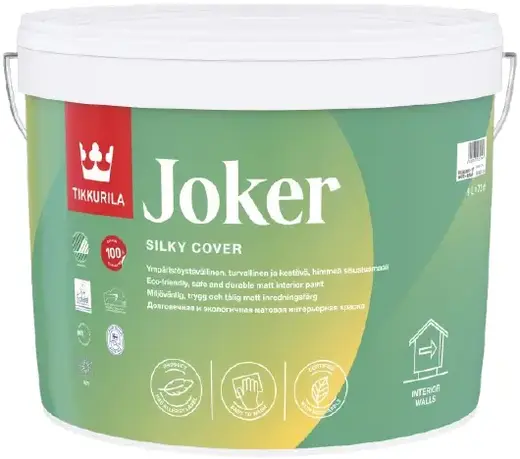 Тиккурила Joker краска интерьерная долговечная и экологичная (9 л) бесцветная