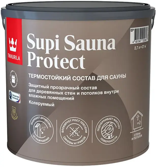 Тиккурила Tikkivala Supi Sauna Protect термостойкий состав для сауны (2.7 л) бесцветный