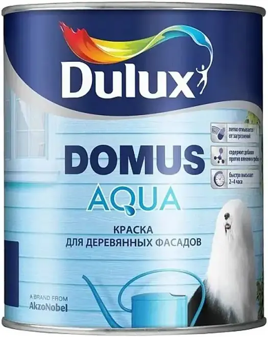 Dulux Luxium Domus Aqua краска для деревянных фасадов (2.25 л) бесцветная