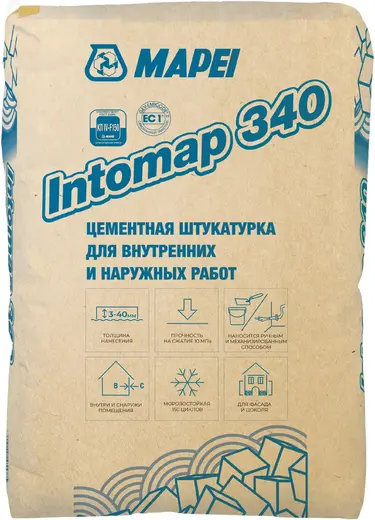Mapei Intomap 340 штукатурка цементная (25 кг)