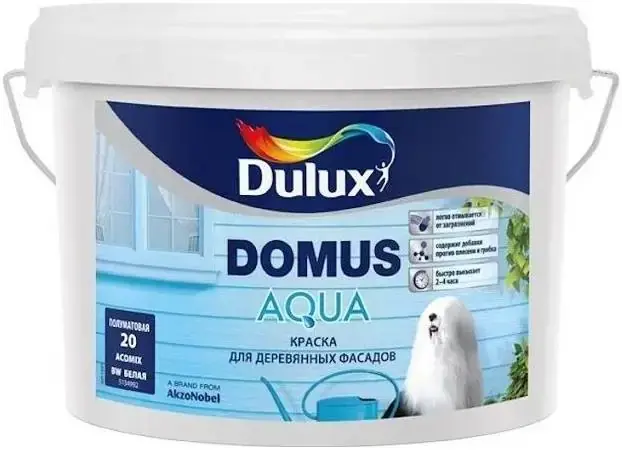 Dulux Luxium Domus Aqua краска для деревянных фасадов (9 л) бесцветная