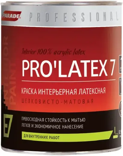 Parade Professional E7 Prolatex 7 краска интерьерная латексная (900 мл) белая