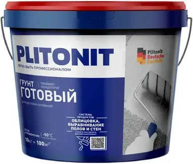 Плитонит Готовый Грунт праймер-концентрат для подготовки оснований (10 л ведро)