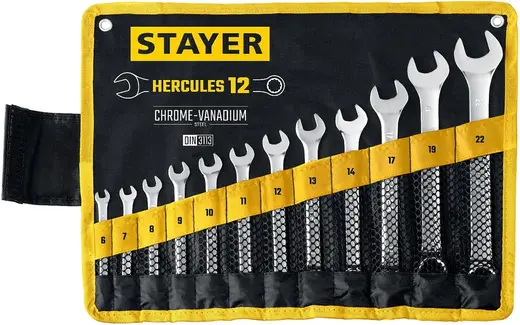 Stayer Professional Hercules набор комбинированных гаечных ключей (6-22 мм)