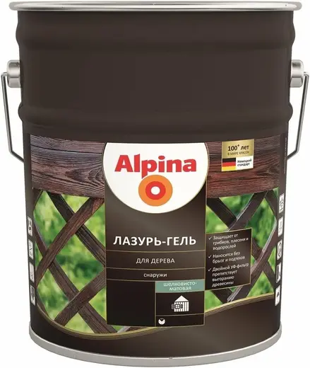 Alpina Linnimax лазурь-гель для дерева (9 л база база под колеровку) бесцветная
