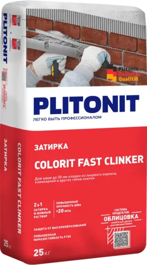 Плитонит Сolorit Fast Clinker затирка 2 в 1 (25 кг) белая