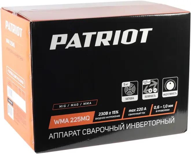 Патриот WMA 225MQ полуавтомат сварочный инверторный