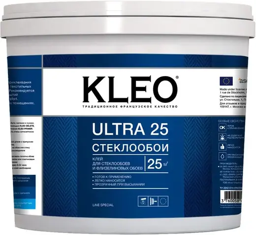 Kleo Ultra 25 клей для стеклообоев (5 кг)