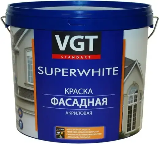 ВГТ ВД-АК-1180 Superwhite краска фасадная акриловая (15 кг) супербелая