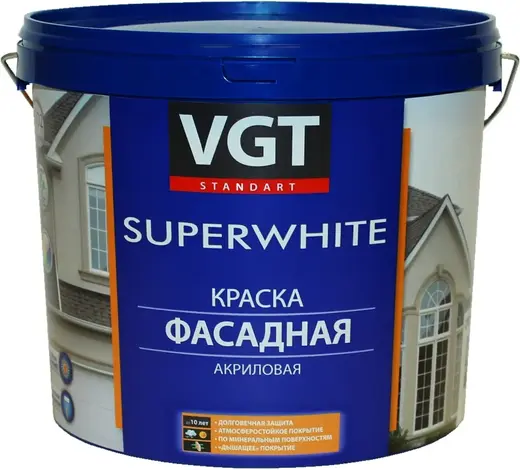 ВГТ ВД-АК-1180 Superwhite краска фасадная акриловая (7 кг) супербелая