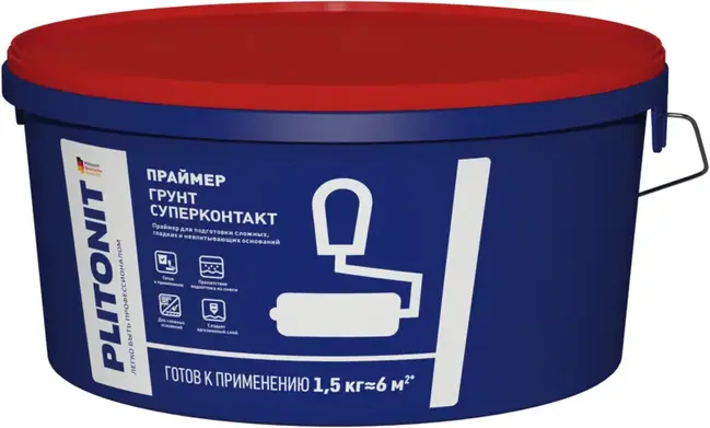 Плитонит Грунт Суперконтакт праймер (1.5 кг) бесцветный