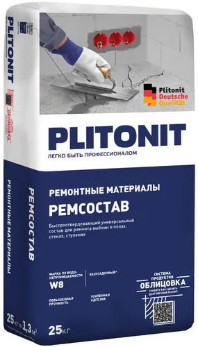 Плитонит Ремсостав быстроотвердевающий универсальный ремонтный состав (25 кг)