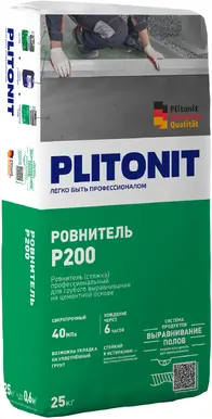 Плитонит Р200 ровнитель (стяжка) профессиональный для грубого выравнивания (25 кг)