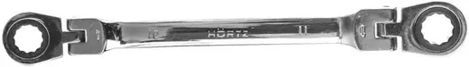 Hortz ключ накидной трещоточный шарнирный двусторонний (10 * 11 мм)