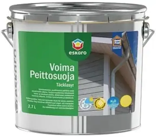 Eskaro Voima Peittosuoja антисептик кроющий для деревянных фасадов (900 мл) бесцветный
