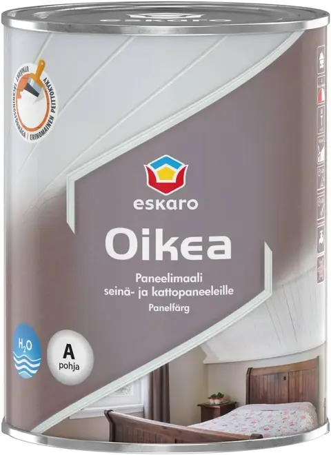 Eskaro Oikea краска для деревянных потолков и стен (900 мл) белая