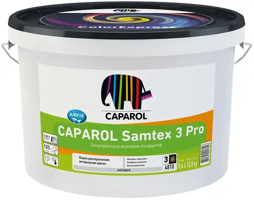 Caparol Samtex 3 Pro краска латексная для гладких покрытий внутри помещений (9.4 л) бесцветная