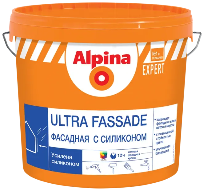 Alpina Linnimax Expert Ultra Fassade краска фасадная с силиконом (2.5 л) белая №2640
