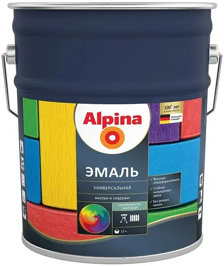 Alpina эмаль универсальная (8.46 л) бесцветная база 3 шелковисто-матовая