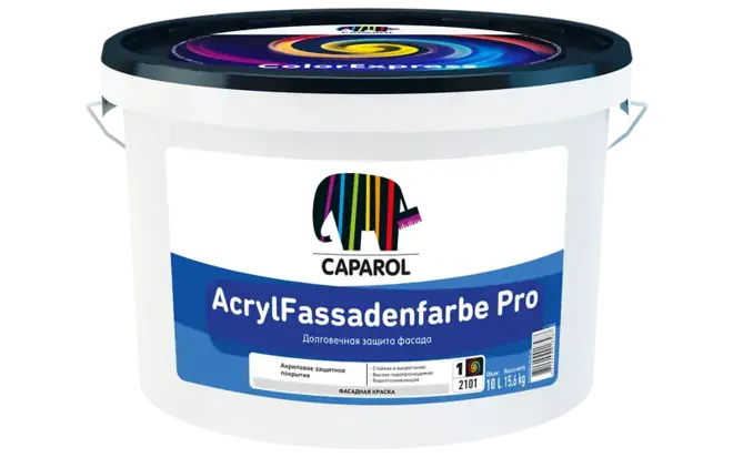 Caparol AcrylFassadenfarbe Pro краска для атмосферостойких фасадных покрытий (10 л) белая