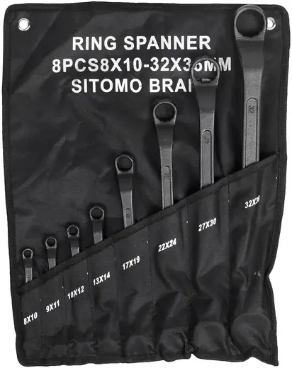 Ситомо набор ключей накидных двусторонних (8-36 мм 465 мм 8 ключей + 1 брезентовая сумка)