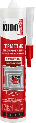 Kudo Home герметик для каминов и печей высокотемпературный 1200°C (280 мл) красно-коричневый